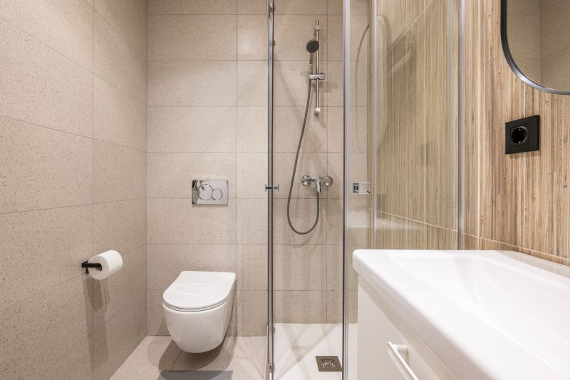 Corner Shower with Space-Saving Fixtures